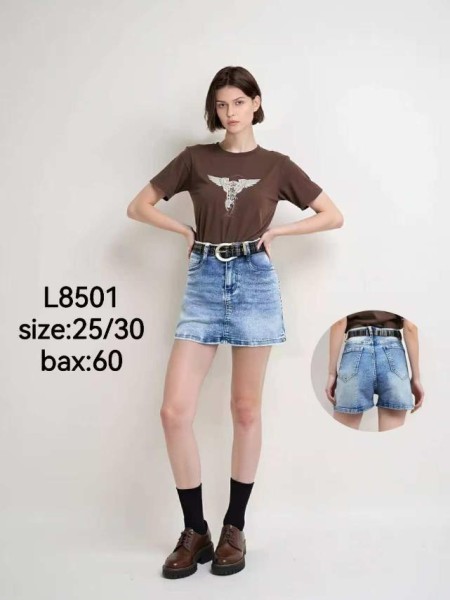 Spódnica krótka jeansowa damska ,size 25-30, paczka 10szt,