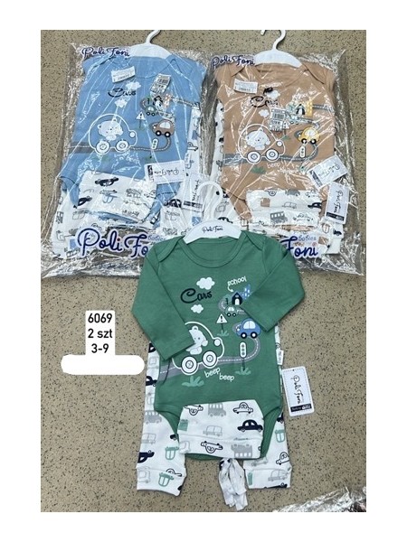 Komplety DZIECIĘCA ,size 3-9m,paczka 2szt,1kolor