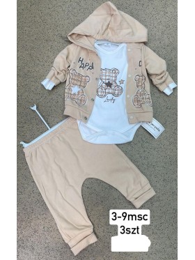 Komplety DZIECIĘCA ,size 3-9m,paczka 3szt,1kolor