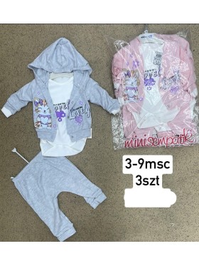 Komplety DZIECIĘCA ,size 3-9m,paczka 3szt,1kolor