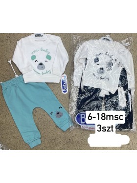 Komplety DZIECIĘCA ,size 6-18m,paczka 3szt,1kolor