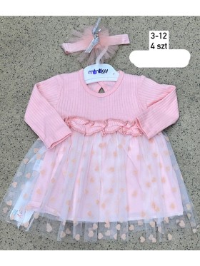 Sukienki DZIECIĘCA ,size 3-12m,paczka 4szt,1kolor