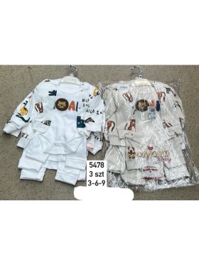 Komplet  DZIECIĘCA ,size 3-9m,paczka 3szt,1kolor