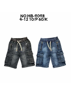 Spodenki jeans dzieciece 4-12 lat, paczka 10szt, 1 kolor