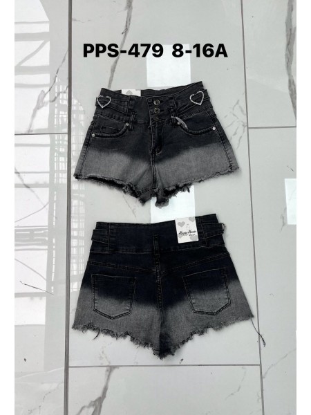 Spodenki jeans dzieciece 8-16 lat, paczka 10szt, 1 kolor
