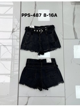 Spodenki jeans dzieciece 8-16 lat, paczka 10szt, 1 kolor