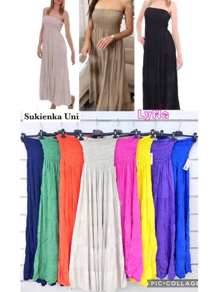 Sukienki damskie Włoskie ,size UNI, paczka 6szt ,mix kolor
