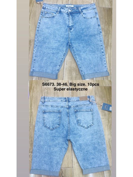 Spodenki jeansowe damskie  ,size 38-46, paczka 10szt,