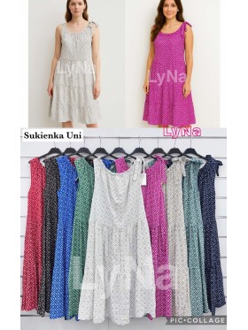 Sukienki damskie Włoskie ,size UNI, paczka 6szt ,mix kolor