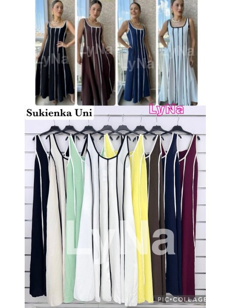 Sukienki damskie Włoskie ,size UNI, paczka 6szt ,mix kolor
