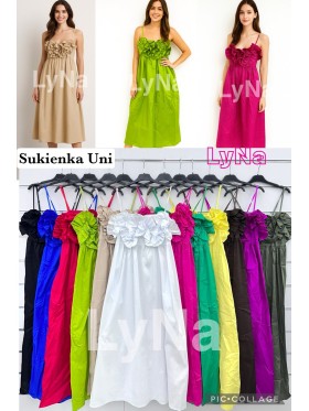 Sukienki damskie Włoskie ,size UNI, paczka 6szt ,mix kolor