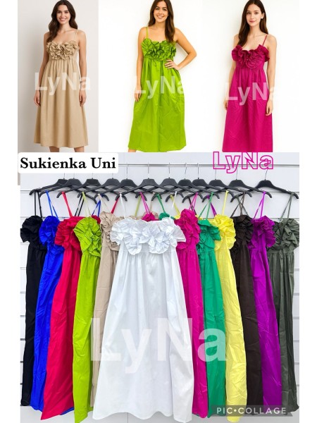 Sukienki damskie Włoskie ,size UNI, paczka 6szt ,mix kolor