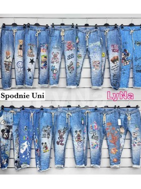 Spodnie damskie Włoskie ,size UNI, paczka 6szt ,mix kolor