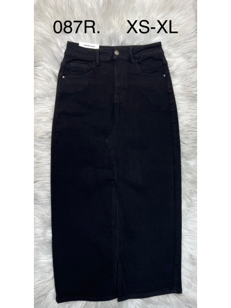Spódnica długa jeansowa damska ,size XS-XL, paczka 12szt,
