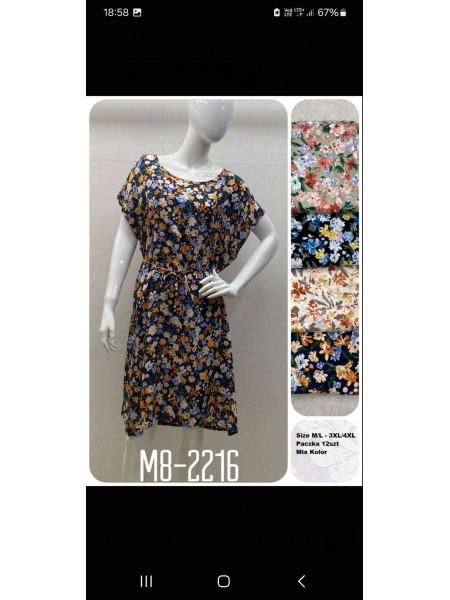 Sukienki damskie  ,size m-4xl, paczka 12szt ,mix kolor