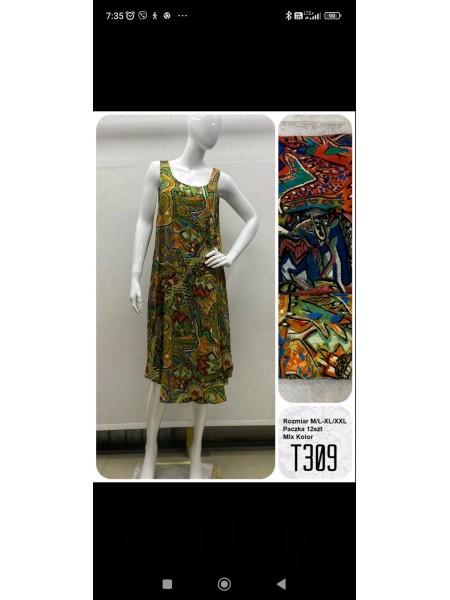 Sukienki damskie  ,size m-2xl, paczka 12szt ,mix kolor