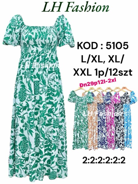 Sukienki damskie  ,size l-2xl, paczka 12szt ,mix kolor