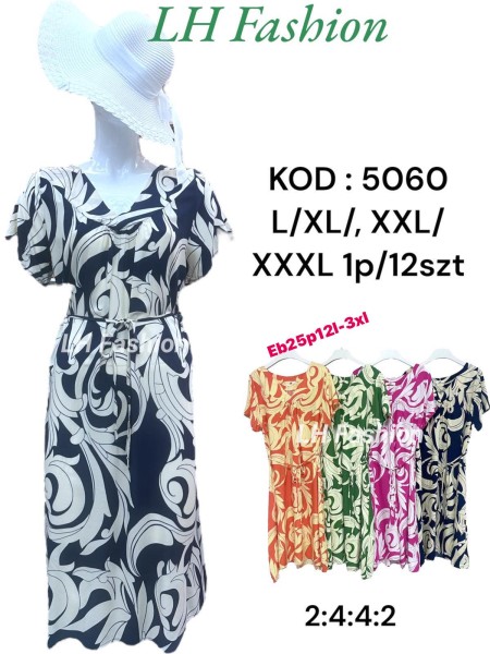 Sukienki damskie  ,size l-3xl, paczka 12szt ,mix kolor