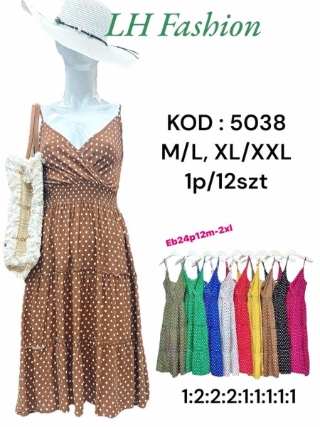 Sukienki damskie  ,size m-2xl, paczka 12szt ,mix kolor