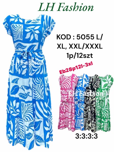 Sukienki damskie  ,size l-3xl, paczka 12szt ,mix kolor