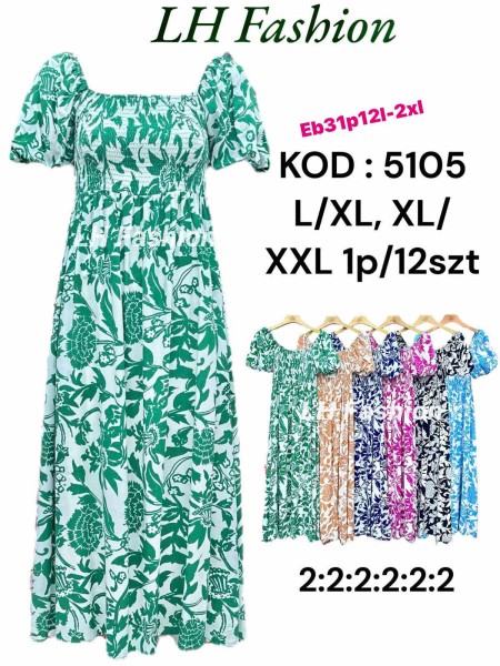Sukienki damskie  ,size l-2xl, paczka 12szt ,mix kolor