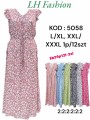 Sukienki damskie  ,size l-3xl, paczka 12szt ,mix kolor