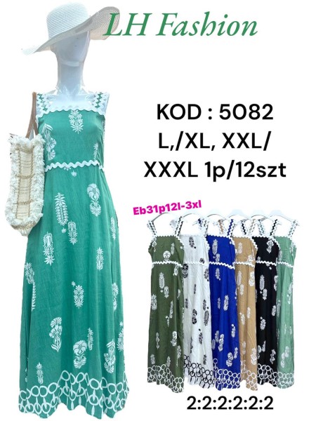Sukienki damskie  ,size l-3xl, paczka 12szt ,mix kolor