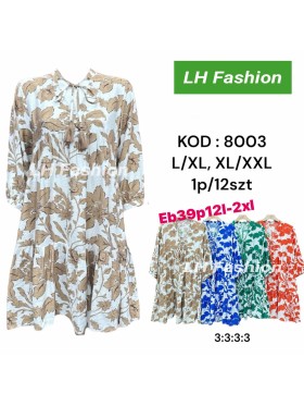 Sukienki damskie  ,size l-2xl, paczka 12szt ,mix kolor