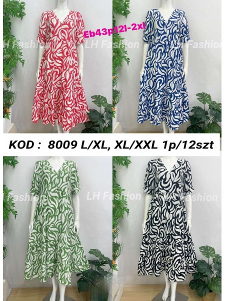 Sukienki damskie  ,size l-2xl, paczka 12szt ,mix kolor