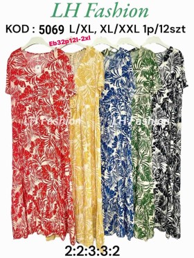 Sukienki damskie  ,size l-2xl, paczka 12szt ,mix kolor