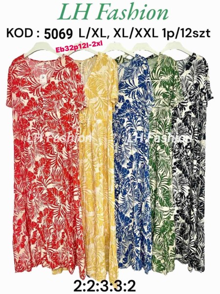 Sukienki damskie  ,size l-2xl, paczka 12szt ,mix kolor