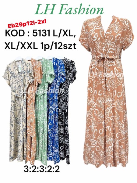 Sukienki damskie  ,size l-2xl, paczka 12szt ,mix kolor
