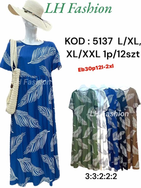 Sukienki damskie  ,size l-2xl, paczka 12szt ,mix kolor
