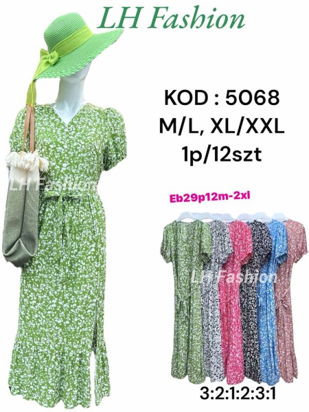 Sukienki damskie  ,size m-2xl, paczka 12szt ,mix kolor