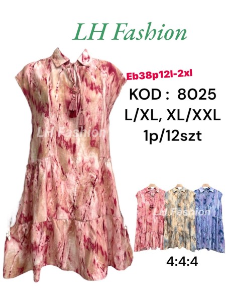 Sukienki damskie  ,size l-2xl, paczka 12szt ,mix kolor