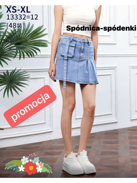 Spódnica krótka jeansowa damska ,size xs-xl, paczka 12szt,