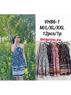 Sukienki damskie  ,size m-2xl, paczka 12szt ,mix kolor