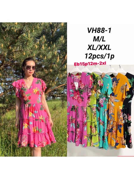 Sukienki damskie  ,size m-2xl, paczka 12szt ,mix kolor