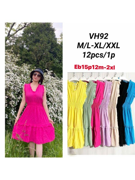 Sukienki damskie  ,size m-2xl, paczka 12szt ,mix kolor