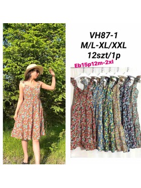 Sukienki damskie  ,size m-2xl, paczka 12szt ,mix kolor