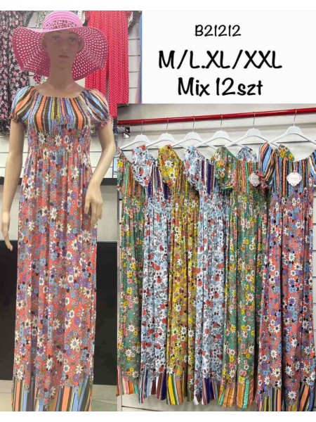 Sukienki damskie ,size m-2xl, paczka 12szt,mix kolor