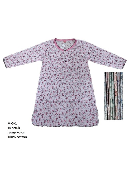 Koszule nocne damskie , Size m-3xl,paczka 10szt,1kolor