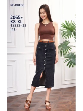 Spódnica długa jeansowa damska ,size XS-xl, paczka 12szt,