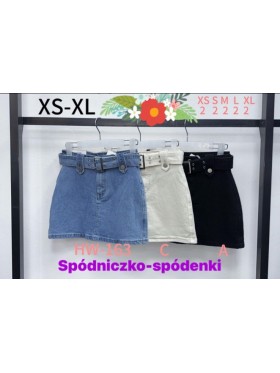Spódnica krótka  jeansowa damska .size xs-xl, paczka 10szt,1 kolor