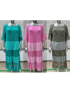 Sukienki damskie wloskie, Size uni ,paczka 6szt,mix kolor