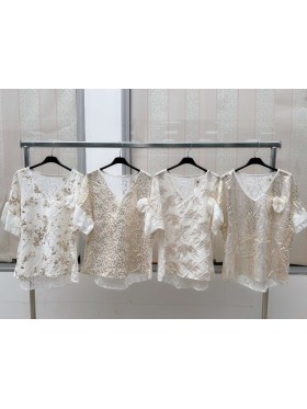 Bluzki damskie wloskie, Size uni ,paczka 6szt,mix kolor