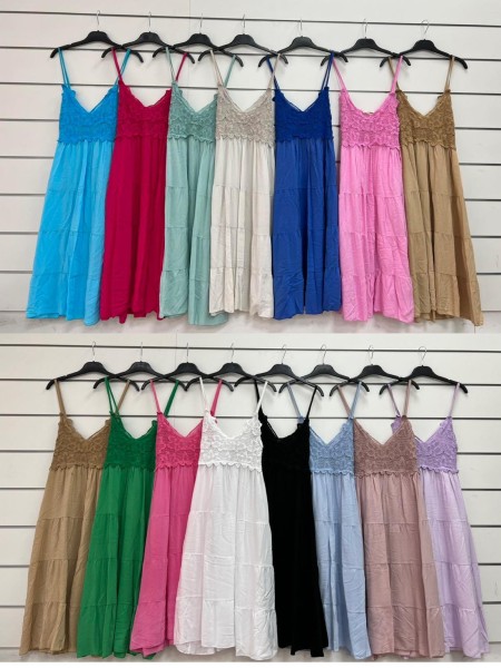 Sukienki damskie wloskie, Size uni ,paczka 6szt,mix kolor
