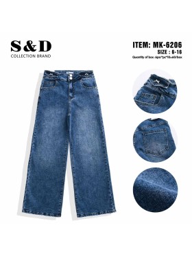 Spodnie jeans dzieciece rozm 6-16 lat, paczka 12szt, 1 kolor