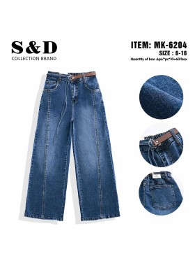 Spodnie jeans dzieciece rozm 6-16 lat, paczka 12szt, 1 kolor
