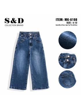 Spodnie jeans dzieciece rozm 4-12 lat, paczka 10szt, 1 kolor